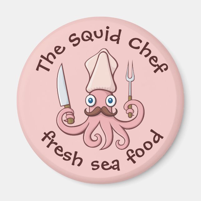 Imán Squid Chef Personalizado (Frente)