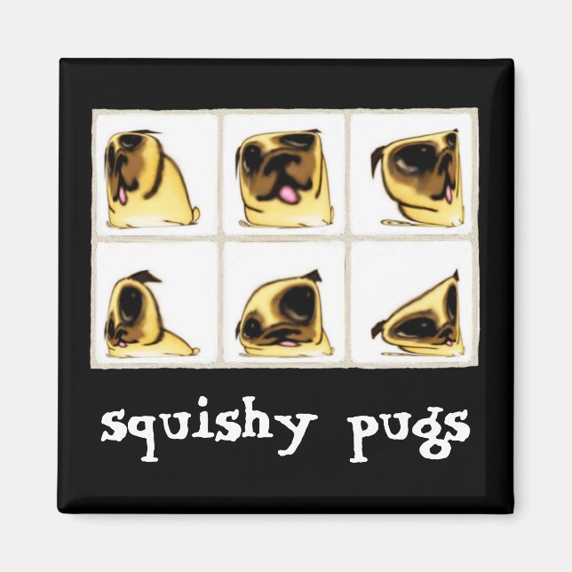 Imán Squishy Pugs Magnet (Frente)