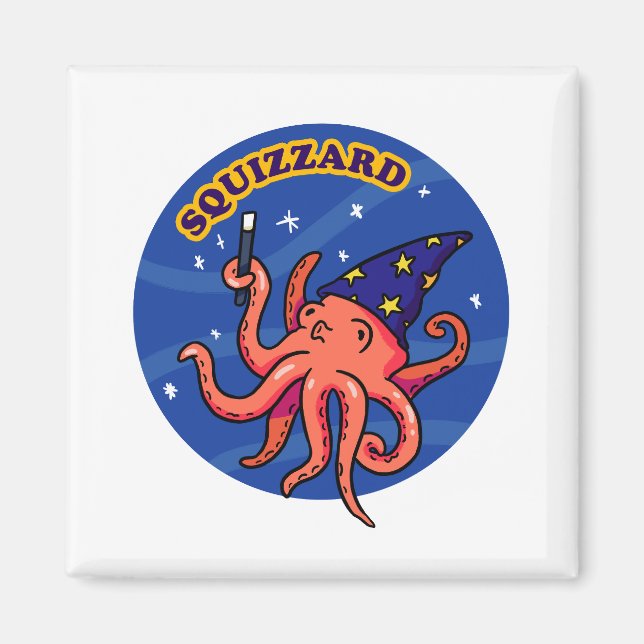 Imán Squizzard Funny Magic Animal Pun Magnet (Frente)
