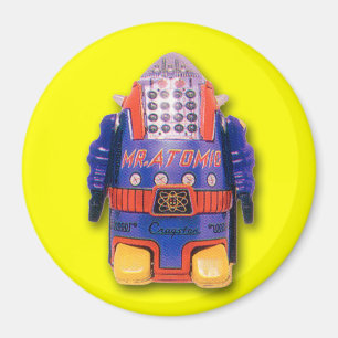 Imán Sr. Atomic Toy Robot Round Magnet