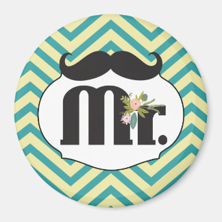 Imán Sr. Mustache Amarillo y Verde