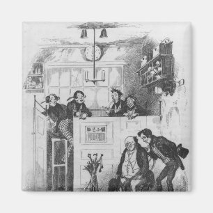 Imán Sr. Pickwick y Sam en la oficina del abogado