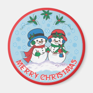 Imán Sr. Y la Sra. Frosty El Snowman Magnet