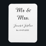 Imán Sr y Sra agregar nombre est. Fecha año bodas parej<br><div class="desc">Para amantes como nosotros</div>