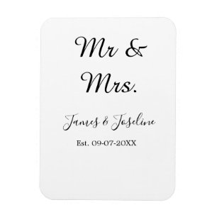 Imán Sr y Sra agregar nombre est. Fecha año bodas parej