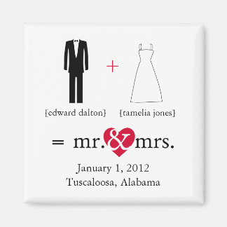 Imán Sr. y Sra. Do the Math Save the Date Magnet