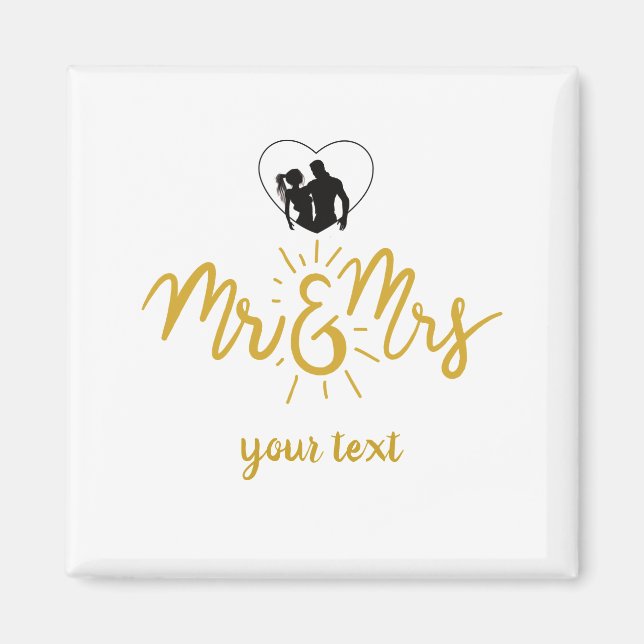 Imán Sr. y Sra. Newly Wed Magnet (Frente)