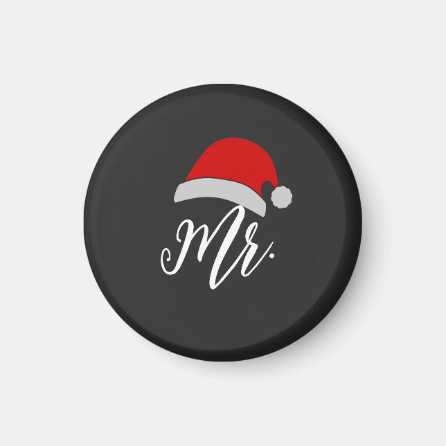 Imán Sr. y Sra. Santa Hat Design Magnet, Sr. y Sra. (Frente)