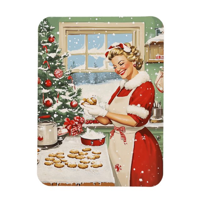 Imán Sra. Claus Holiday Baking Delight (Vertical)