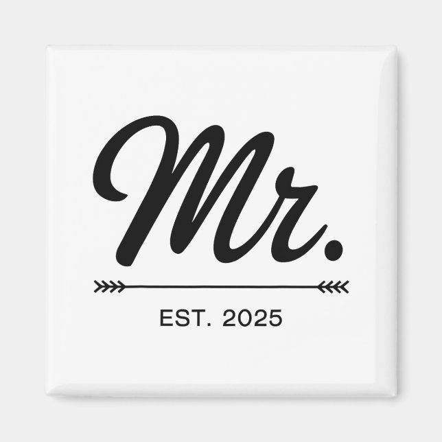 Imán Sra. Est. 2025 Fiesta De Matrimonio Justo Sr. Y M (Frente)