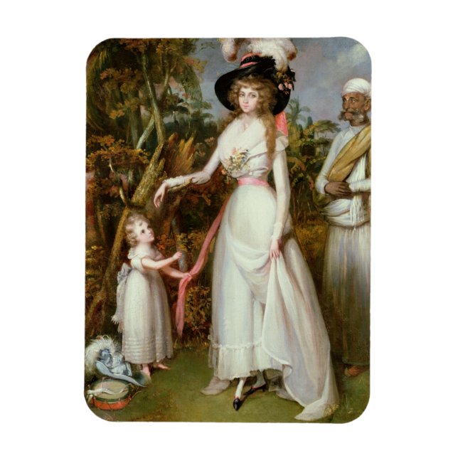 Imán Sra. Graham de Kinross, su hija y un jamadar, (Vertical)