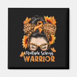 Imán Sra. Múltiple Esclerosis Warrior Awareness Naranja