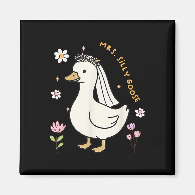 Imán Sra. Silly Goose Bride Para Ser Boda Bride Groom M (Frente)