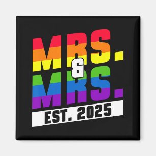 Imán Sra. Y Sra. Est. 2025 - Boda del orgullo gay