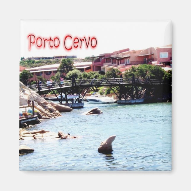 Imán SRD051 PORTO CERVO, Cerdeña, Italia, Fridge (Frente)