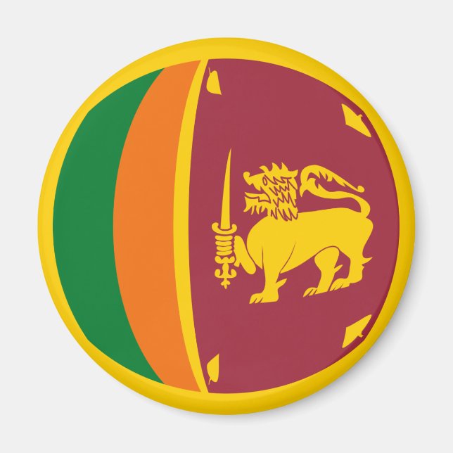 Imán Sri Lanka Fisheye Flag Magnet (Frente)