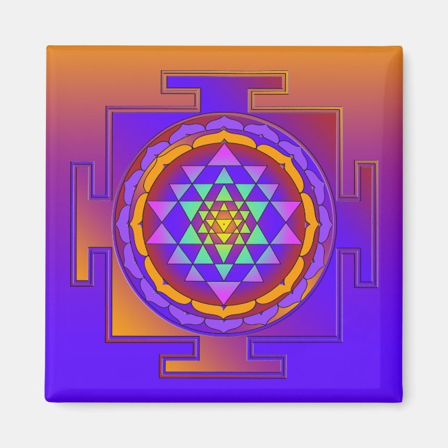Imán SRI YANTRA colorido + tus ideas (Frente)