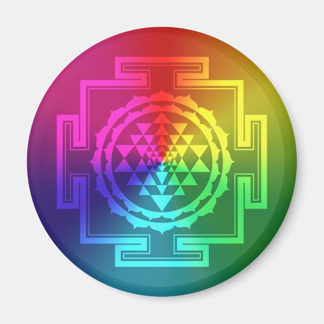 Imán Sri Yantra espiritual - Arcoiris (Frente)