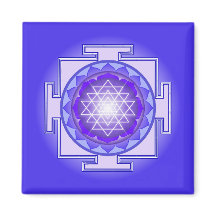 Sri Yantra Mandala Magnet morado y azul