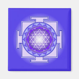 Imán Sri Yantra Mandala Magnet morado y azul