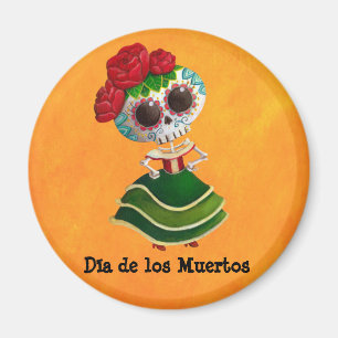 Imán Srta. muerte de Dia de Muertos mexican