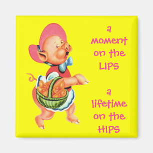 Imán Srta. Piggy Fridge Magnet del hippy
