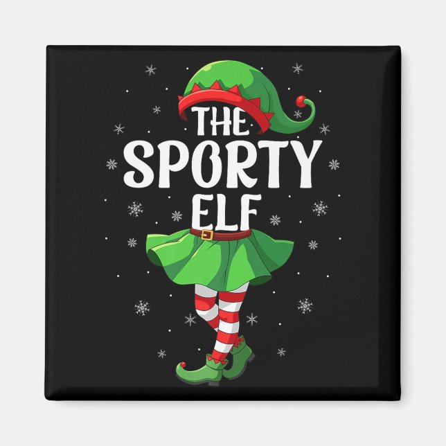 Imán Srty Elf Christmas Girls Women Elf Squad Xmas Fami (Frente)