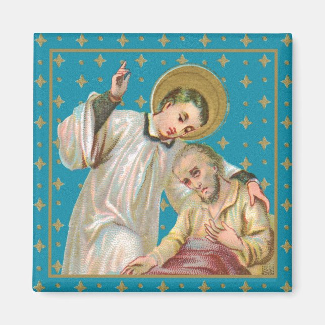 Imán St. Aloysius Gonzaga & Plague Victim (M 006) (Frente)