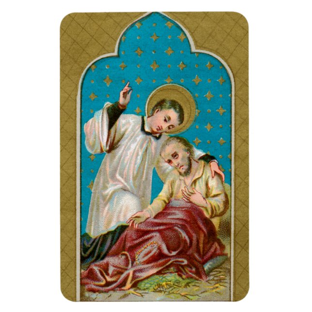 Imán St. Aloysius Gonzaga & Plague Victim (M 006) (Vertical)