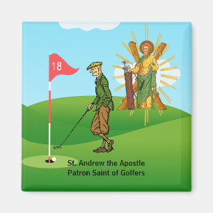 Imán St. Andrew y Dapper Male Golfer