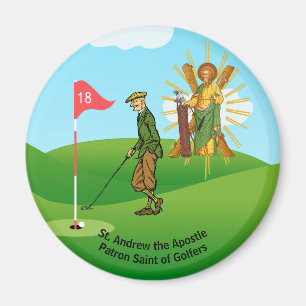 Imán St. Andrew y golfista masculino elegante