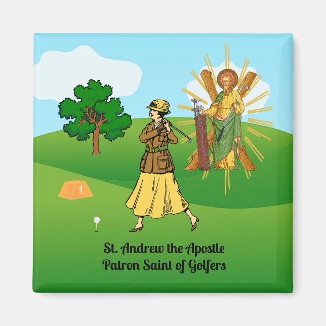 Imán St. Andrew y Lady Golfer (Frente)