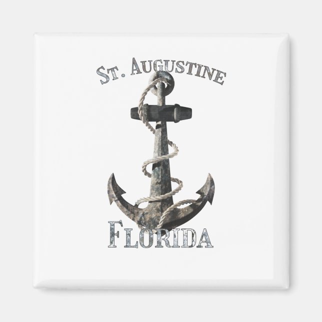 Imán St. Augustine Florida Vacation Nautical Anchor Sai (Frente)