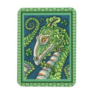 IMÁN ST. DRAGÓN VERDE DE SHAMROCK DE PATRICK, FANTASÍA