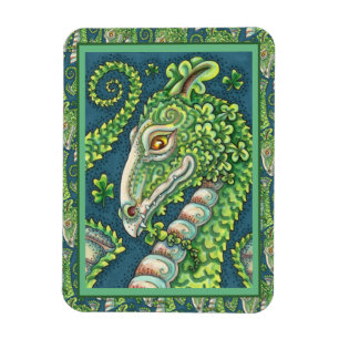 IMÁN ST. DRAGÓN VERDE DE SHAMROCK DE PATRICK, FANTASÍA 