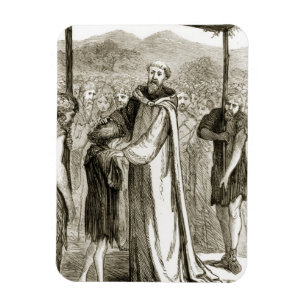 Imán St. El Columba bendice a un muchacho salvaje, 'del