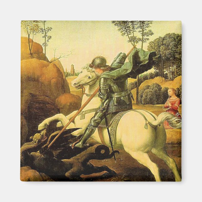 Imán "St. George and the Dragon" de Raphael (alrededor  (Frente)