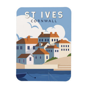 Imán St Ives Cornwall England Retro Viaje Art Vintage