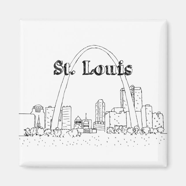 Imán St. Louis Arc Vacation Drawing Vacation Art Travel (Frente)