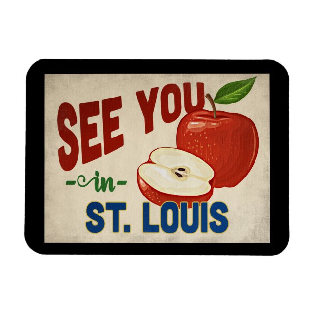 Imán St. Louis Missouri Apple - Viajes de época (Horizontal)