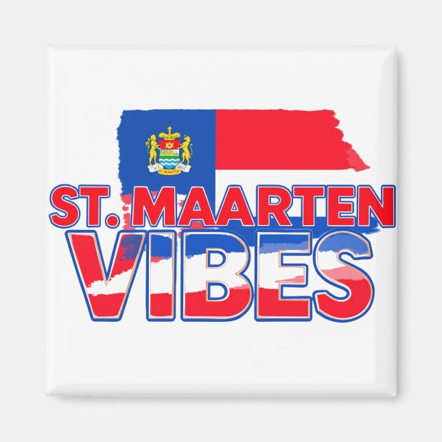Imán St. Maarten vibes Caribbean flag magnet (Frente)