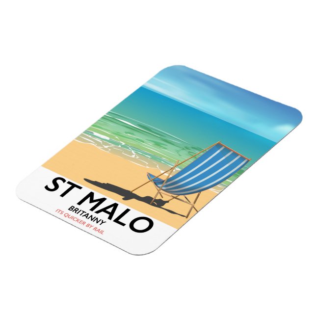 Imán St Malo, poster de Britanny Beach (Lado Izquierdo)