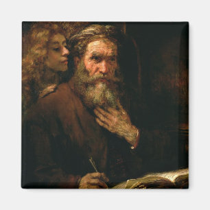 Imán St Matthew y el ángel, 1655-60 (aceite en lona)