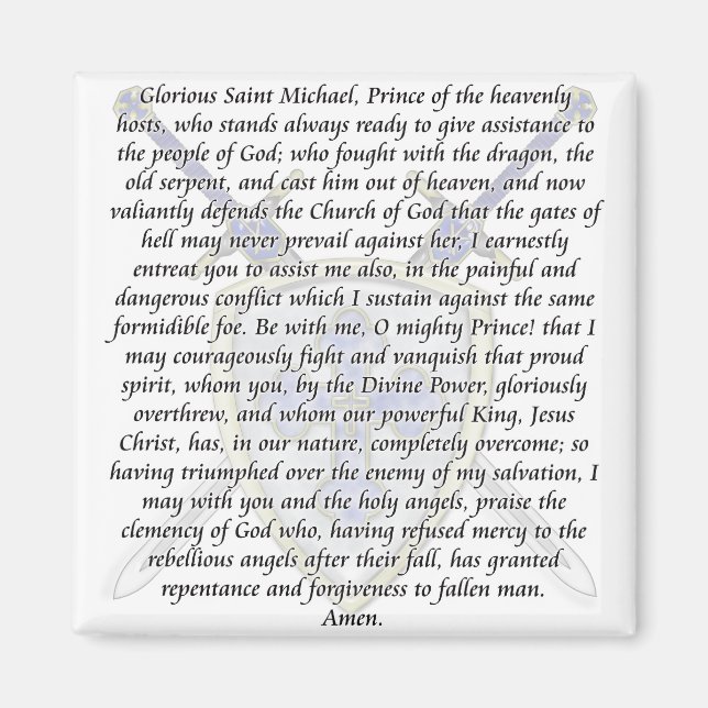 Imán St Michael - Espadas y Escudo (Frente)