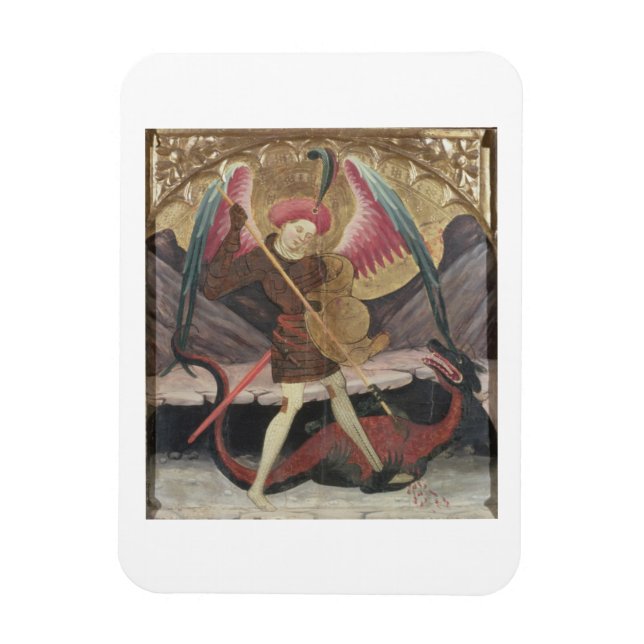 Imán St Michael Vanquishing Evil, c.1480 (templa on pa (Vertical)