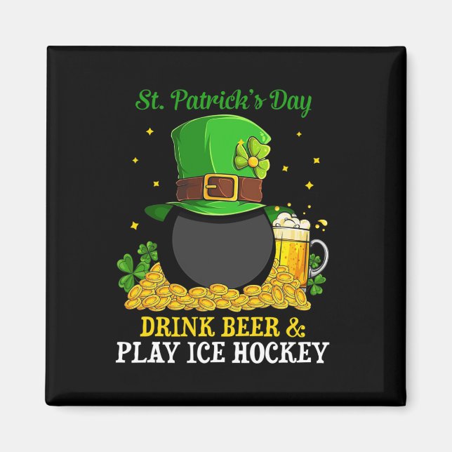 Imán St Patrick#39;s Day Beer Beer Beer Juega diversión (Frente)