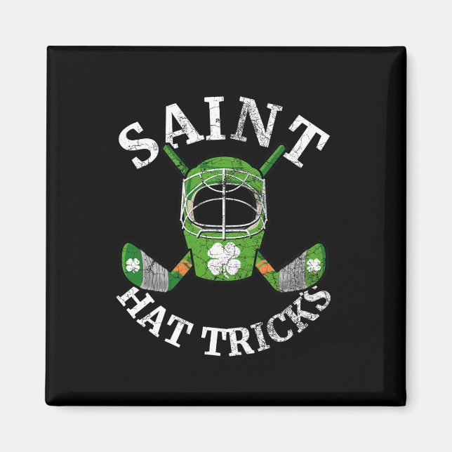 Imán St. Patrick#39;s Day Saint Gorra Tricks Hockey Sha (Frente)