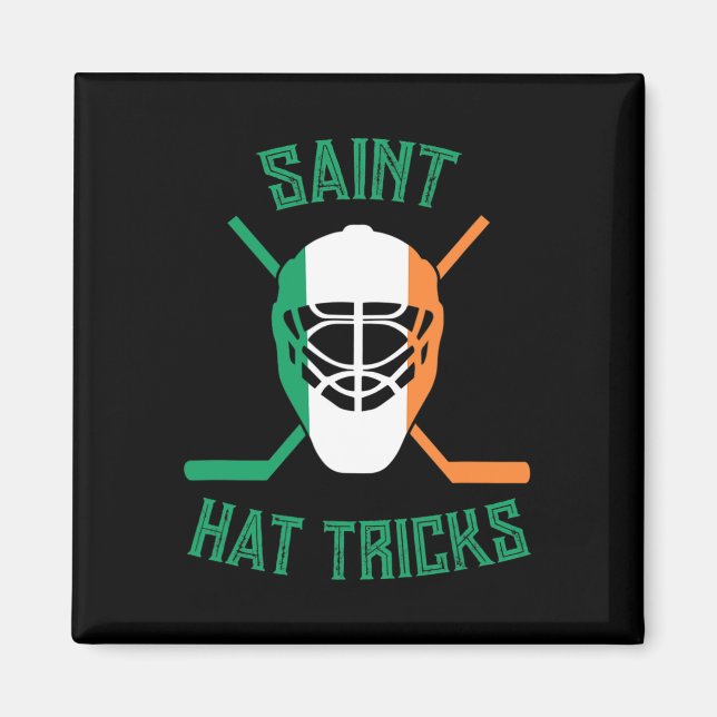 Imán St Patrick#39;s Day Saint Gorra trucos bandera irl (Frente)