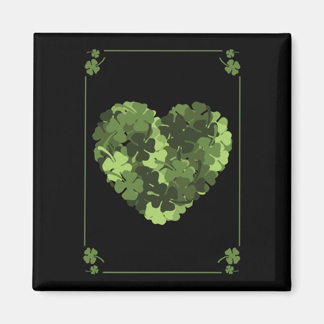 Imán St. Patrick's Clover Heart (Frente)