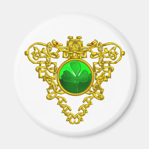 Imán ST. PATRICK'S DAY CELTIC HEART SHAMROCK White